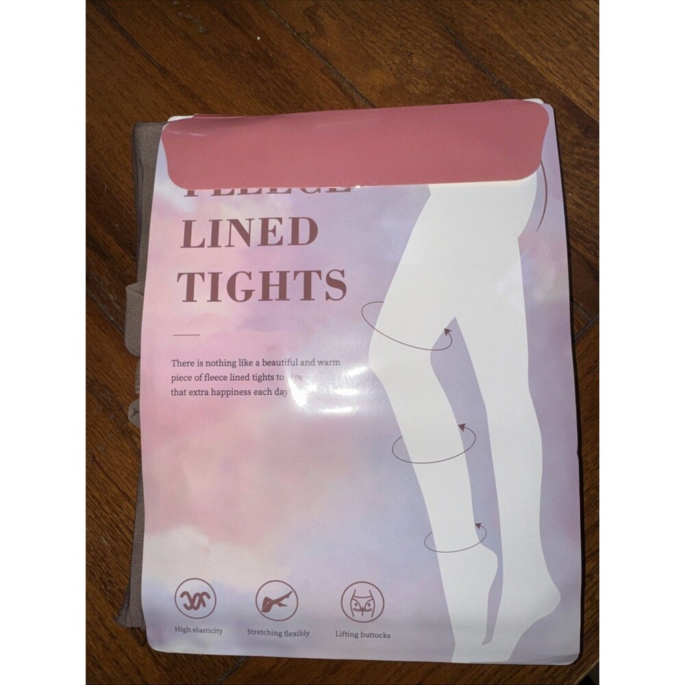 Delcast Plus Size Fleece Lined Tights 2XL Brown Lifting Buttocks NWT
